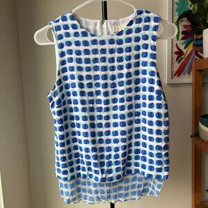 Kate Spade Blue and White Polka Dots Tank Top - Size S